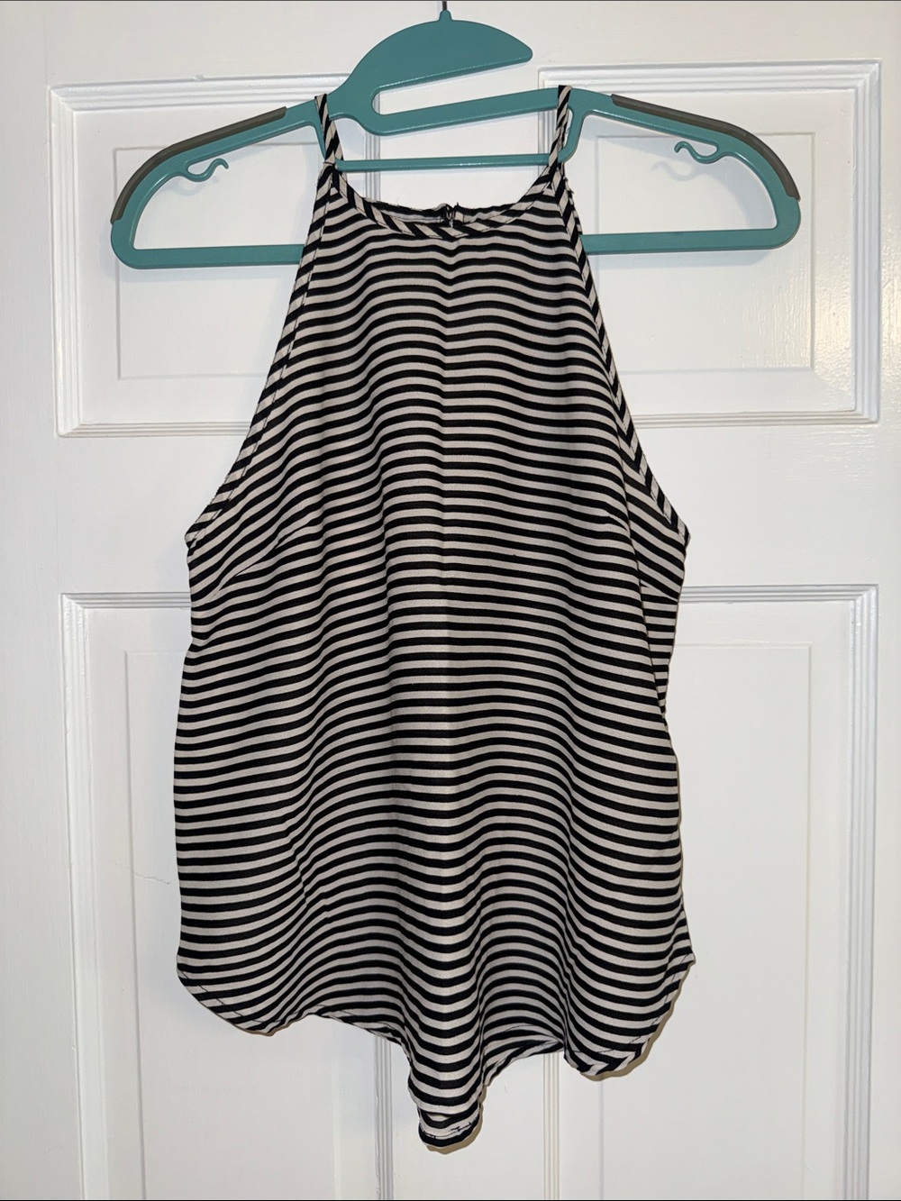 Abercrombie & Fitch Black and White Striped Halter Camisole